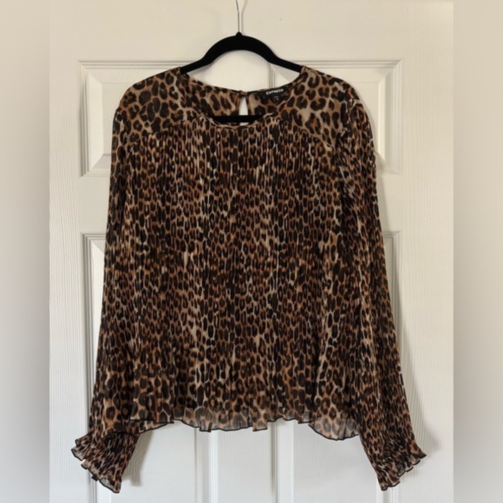 Express Animal Print  Long Sleeve, Lined, Blouse